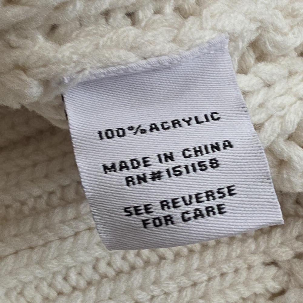 525 Sweater Womens XS White Cable Knit Turtleneck Long Sleeve Pullover Casual - Picture 5 of 10